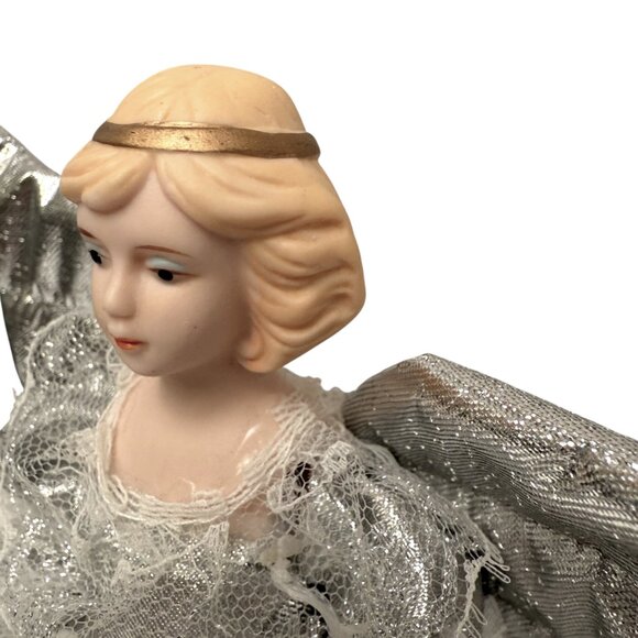 Holiday Light Up Angel Silver Wings and Dress Christmas Vintage Figurine - Picture 10 of 11